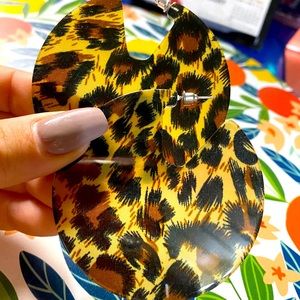 Cheetah Acrylic Earrings.